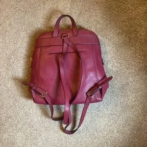 Michael Kors Rhea Medium Slim Backpack - Burgundy Michael Kors Rhea Medium Signature Logo Backpack MK Powder  main image 4